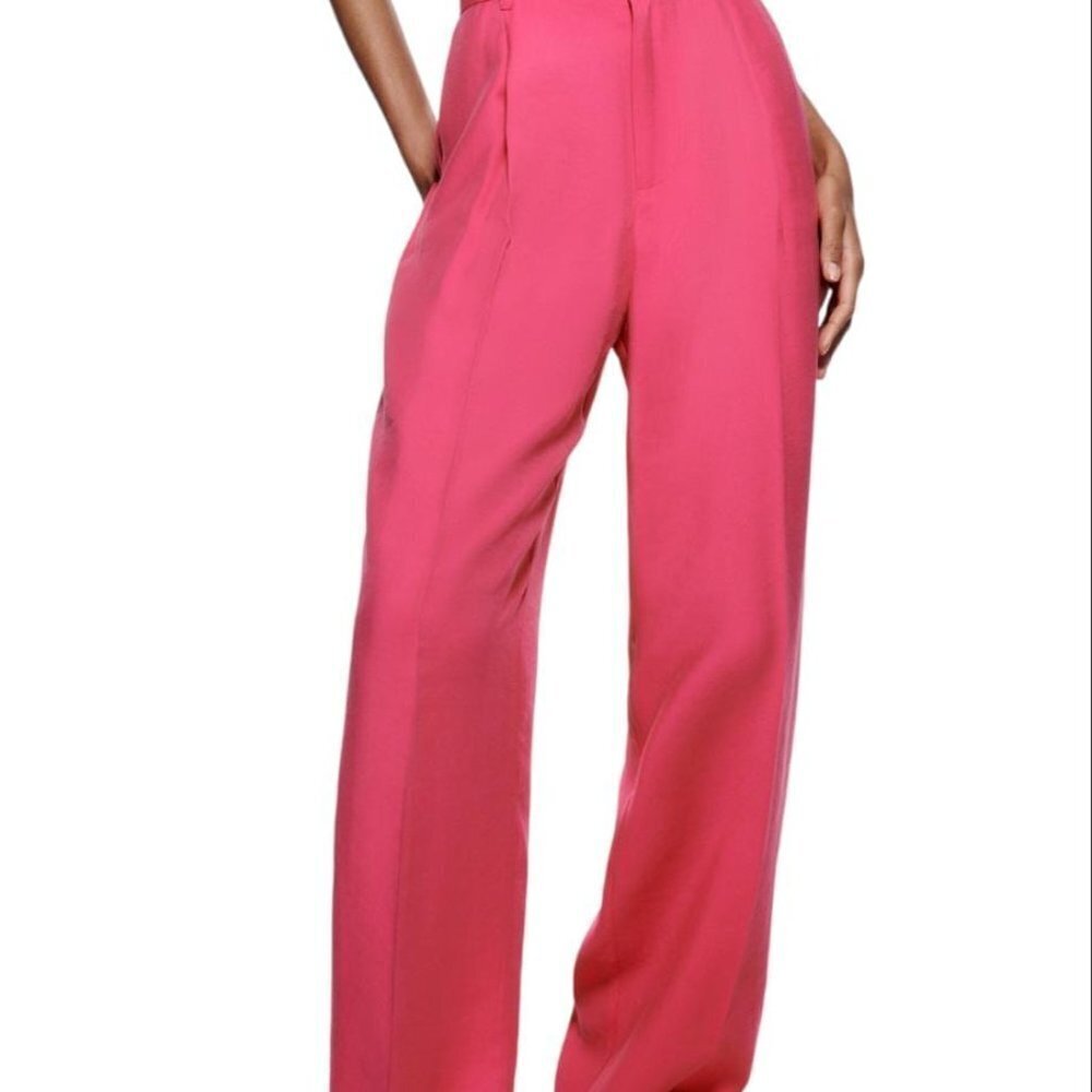 ZARA FULL LENGTH TROUSERS PINCK SIZE M - S 1608/500/645 - Picture 2 of 5